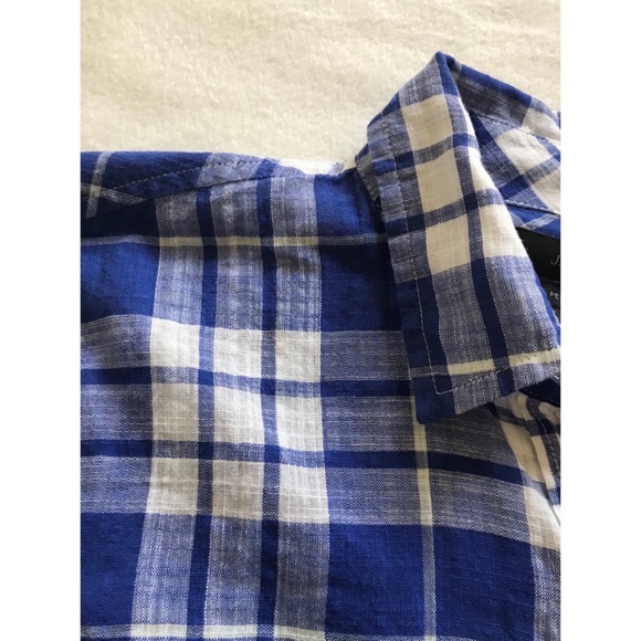 J. Crew Perfect Fit Blue White Plaid - Picture 3 of 3